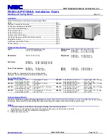 NEC PX1004UL Installation Manual preview