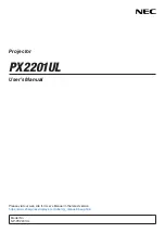 NEC PX2201UL User Manual предпросмотр