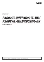 Предварительный просмотр 1 страницы NEC PX602UL-BK User Manual