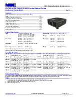 NEC PX700W Installation Manual preview