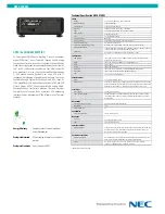 Предварительный просмотр 2 страницы NEC PX700W Specification