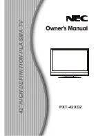 NEC PXT-42XD2 Owner'S Manual preview