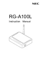 Preview for 1 page of NEC RG-A100L Instruction Manual