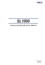 Preview for 1 page of NEC SL1000 Features And Specifications Manual