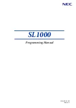 Preview for 1 page of NEC SL1000 Programming Manual