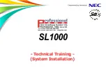 Preview for 1 page of NEC SL1000 Technical Training Manual