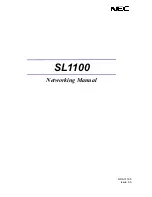 NEC SL1100 Networking Manual preview