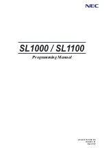 NEC SL1100 Programming Manual preview