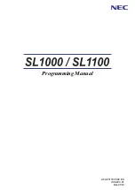 Предварительный просмотр 1 страницы NEC SL1100 Programming Manual