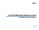 Preview for 1 page of NEC SL1100 Quick Reference Sheet