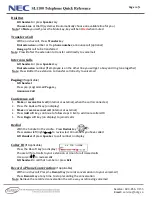 NEC SL1100 Quick Reference предпросмотр