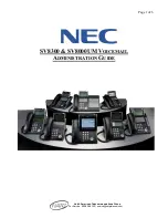 NEC SV8300 Administration Manual preview