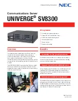 Preview for 1 page of NEC SV8300 At-A-Glance