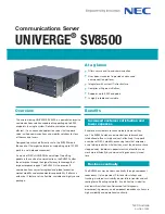 Preview for 1 page of NEC SV8500 Overview