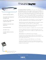 Предварительный просмотр 1 страницы NEC TheaterSync Video Processor Specifications