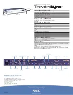 Предварительный просмотр 2 страницы NEC TheaterSync Video Processor Specifications