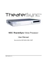 NEC TheaterSync Video Processor User Manual preview