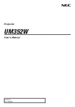 Preview for 1 page of NEC UM352W User Manual