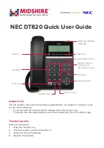 NEC Univerge DT820 Quick User Manual preview