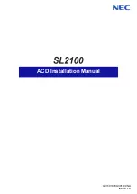 Preview for 1 page of NEC UNIVERGE SL2100 Installation Manual