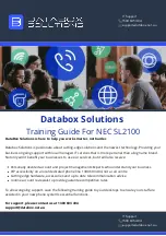 NEC UNIVERGE SL2100 Training Manual предпросмотр