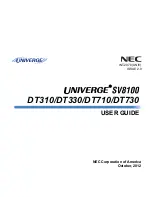 Предварительный просмотр 3 страницы NEC Univerge SV8100 DT310 User Manual