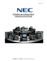 Preview for 1 page of NEC Univerge SV8100 Administration Manual
