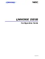 Предварительный просмотр 1 страницы NEC Univerge SV8100 Configuration Manual