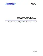 Preview for 1 page of NEC Univerge SV8100 Features And Specifications Manual