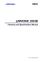Предварительный просмотр 1 страницы NEC Univerge SV8100 Features & Specifications  Manual