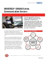 NEC Univerge SV8100 Information Sheet preview