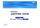 Preview for 1 page of NEC Univerge SV8100 Manual