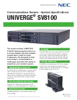 NEC Univerge SV8100 System Specifications preview