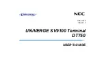 Предварительный просмотр 1 страницы NEC UNIVERGE SV9100 DT750 User Manual