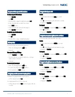 Предварительный просмотр 3 страницы NEC UNIVERGE SV9100 DT820 Reference Sheet