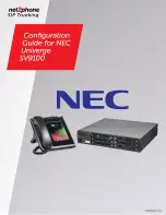 Предварительный просмотр 1 страницы NEC Univerge SV9100 Configuration Manual