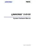 Предварительный просмотр 1 страницы NEC Univerge SV9100 Hardware Manual