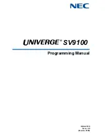 NEC Univerge SV9100 Programming Manual preview