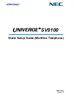 Preview for 1 page of NEC Univerge SV9100 Setup Manual