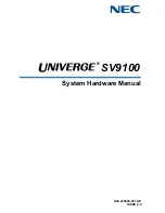 Preview for 1 page of NEC Univerge SV9100 System Hardware Manual