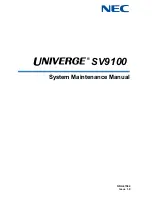 Preview for 1 page of NEC Univerge SV9100 System Maintenance Manual