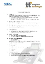 Preview for 1 page of NEC Univerge SV9100 User Training
