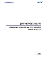 NEC UNIVERGE SV9300 DT410 User Manual предпросмотр