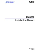 Preview for 1 page of NEC Univerge UM8000 Installation Manual