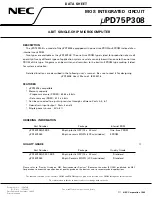 NEC uPD75P308 Datasheet preview