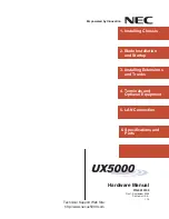 NEC UX5000 Hardware Manual preview