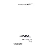 Preview for 1 page of NEC UX5000 Resource Manual