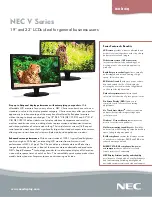 Preview for 1 page of NEC V191W Specifications