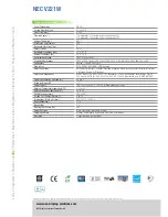 Предварительный просмотр 2 страницы NEC V221W Technical Specification