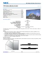Preview for 1 page of NEC V554Q Installation Manual